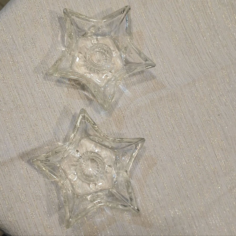 Star-Shaped Glass Candle Holders